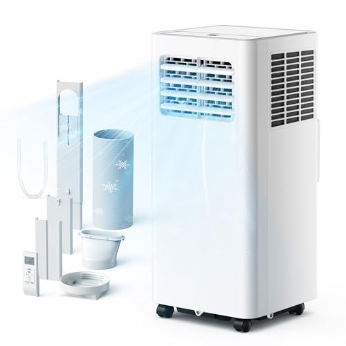 EUHOMY 8,000 BTU Portable Air Conditioners, 4-in-1 Air Conditioner Portable Up to 350 Sq.Ft., Portable AC Unit with Cool, Fan, Dehumidifier, Sleep, 24H Timer, Remote & Installation Kit, for Bedroom | Amazon (US)