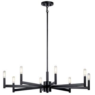Erzo 35.5 in. 8-Light Black Contemporary Candle Circle Chandelier for Dining Room | The Home Depot