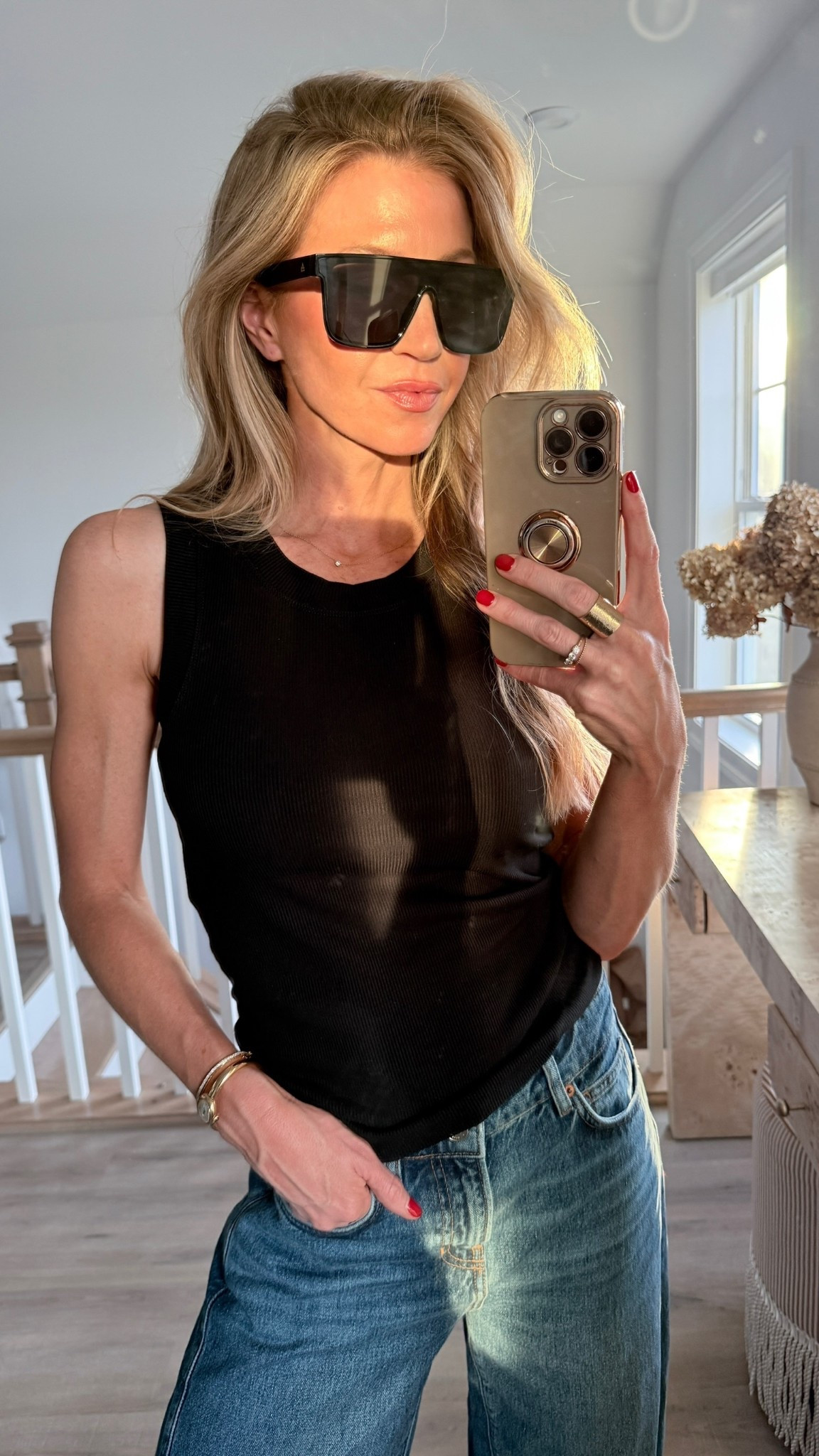 Black tank + denim for spring! 

#LTKootd #LTKSeasonal #LTKdayinmylife