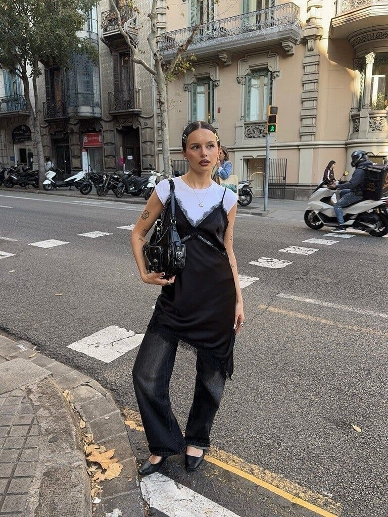 Dark grey jeans
Black satin top
Back shirt

#LTKootd #LTKmomlife #LTKMothersDay