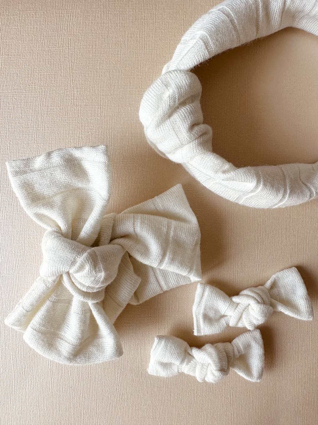 Cream Sweater Baby Headwrap Baby Headband Baby Bow Tie-on - Etsy | Etsy (US)