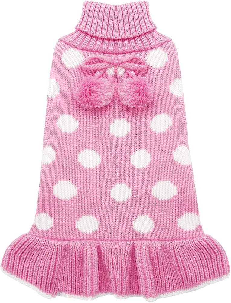 KYEESE Valentines Dog Sweater Dress, Warm Dog Sweaters for Small Dogs Girl Dogs Clothes, Pullover... | Amazon (US)