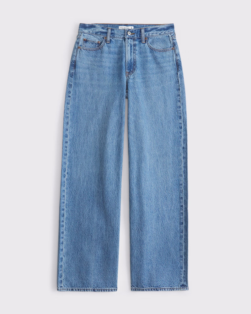 Abercrombie & Fitch Women's Low Rise Ultra Loose Jean in Medium Tinted - Size 26 X-SHORT | Abercrombie & Fitch (US)