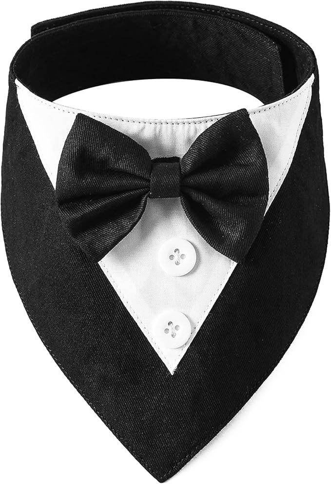 ADOGGYGO Formal Dog Tuxedo, Wedding Dog Bandana Collar with Bowtie, Adjustable Pet Birthday Weddi... | Amazon (US)