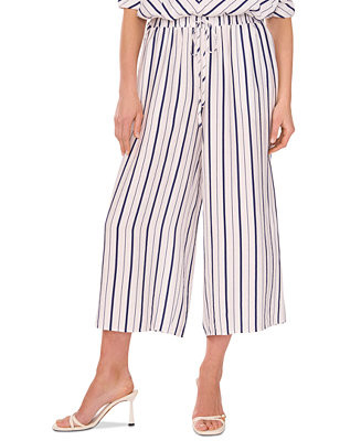 Petite Striped Pull-On Pants | Macy's