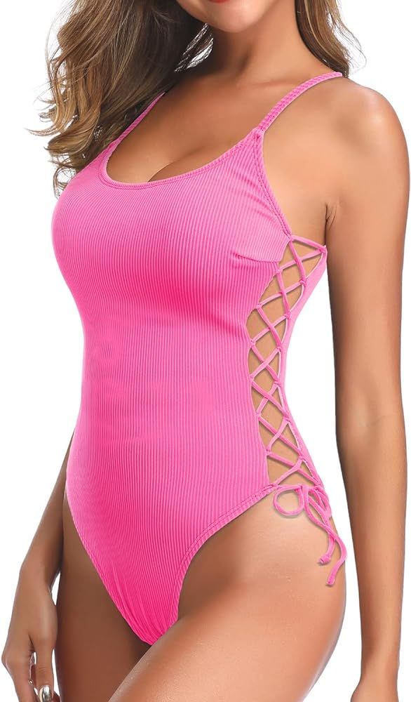 Tempt Me Women One Piece Bathing Suit Slimming Crisscross Lace Up Sexy Swimsuits | Amazon (US)