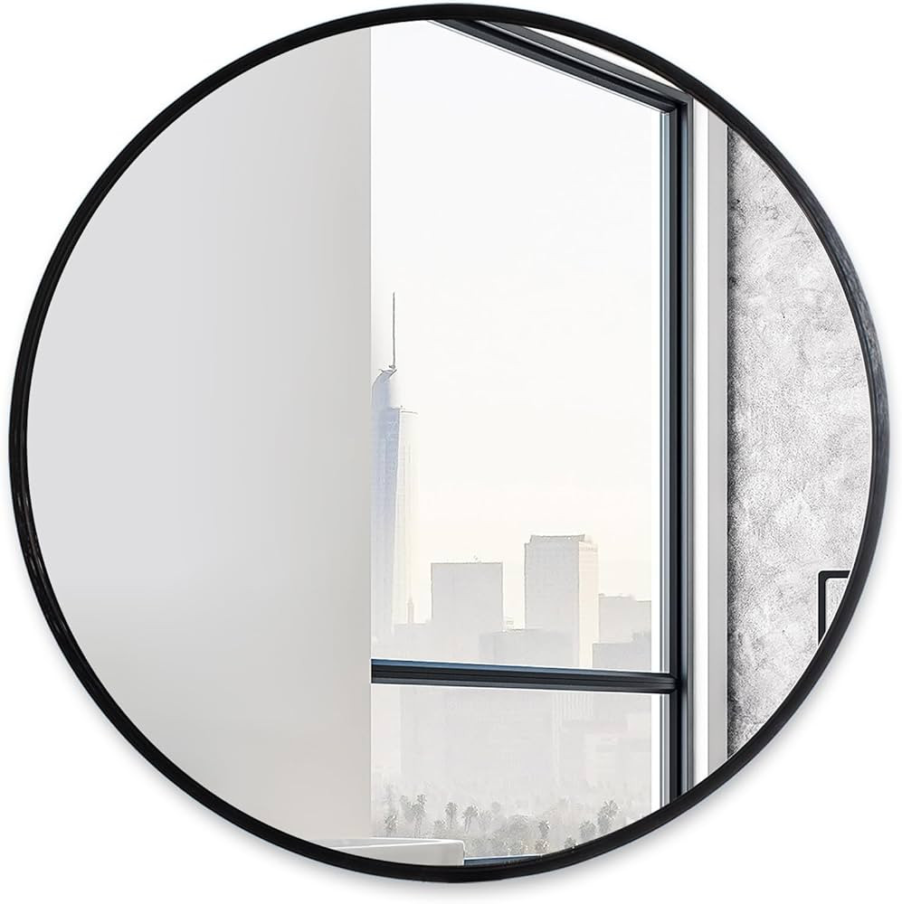 Idea Casa 24" 60cm Round Mirror, Bathroom Mirrors for Wall, Wall Mirror, Miroir Mural, Bathroom M... | Amazon (CA)