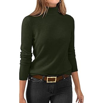 ANRABESS Womens Turtleneck Long Sleeve Sweater Tops Casual Soft Knit Fit Lightweight Basic Pullov... | Amazon (US)