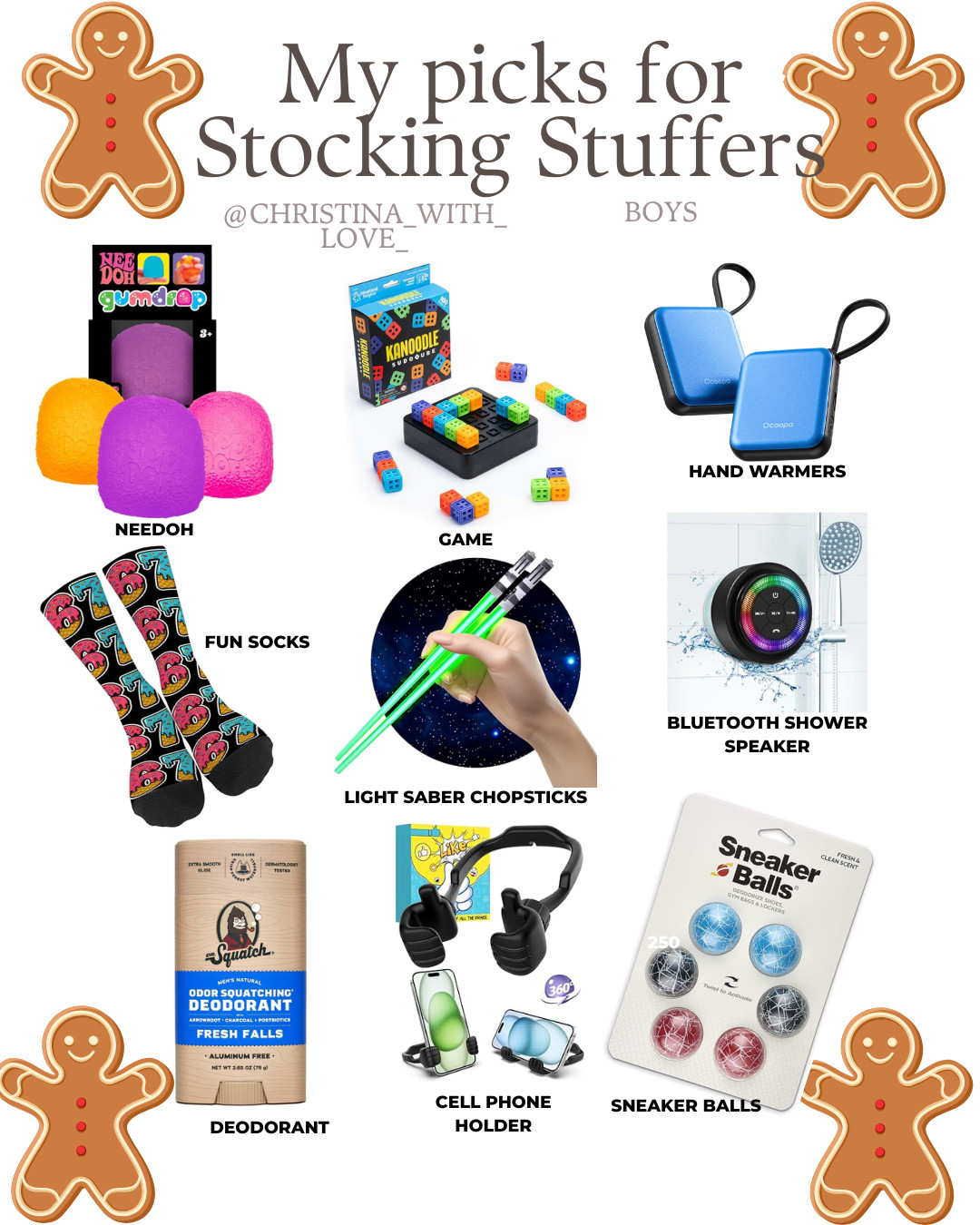 Stocking stuffers they’ll actually use 🙌
Think socks, deodorant, a mini Bluetooth speaker, and hand warmers — the everyday MVPs for your guy 💪
Linked everything on LTK to make gifting easy 🎁
#StockingStuffersForHim #GiftsForBoys #TeenBoyGifts #HolidayGiftGuide #BoyMom #GiftIdeas #AffordableGifts #Explore #Reel#needoh 

  

#LTKHoliday #LTKGiftGuide #LTKHoliday #LTKSeasonal