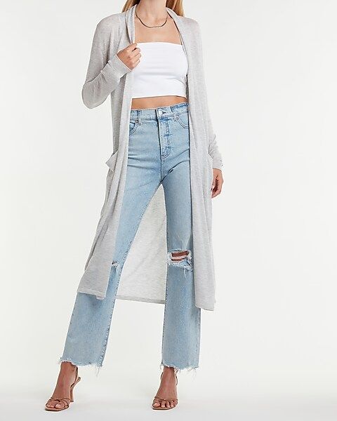 Shawl Collar Patch Pocket Duster Cardigan | Express