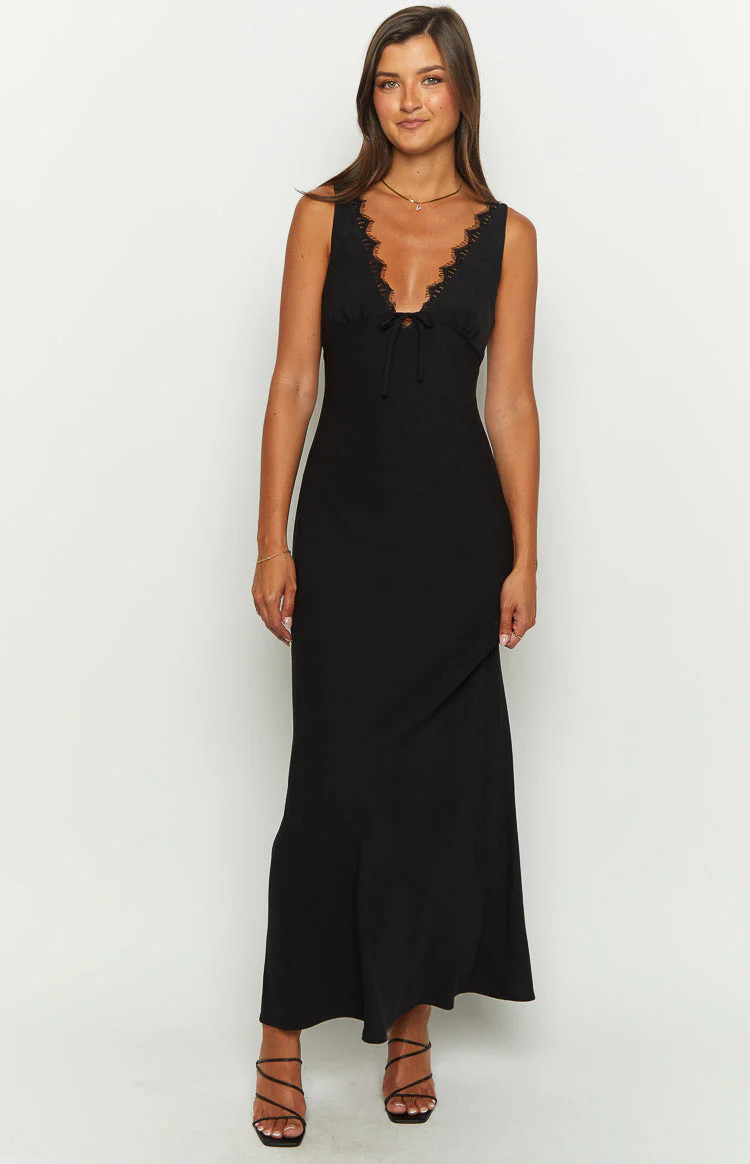 Stacy Black Maxi Dress | Beginning Boutique (US)