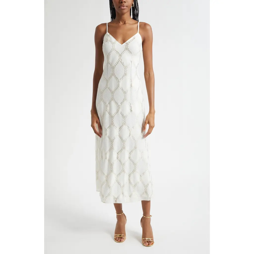 Ramy Brook Lynn Metallic Knit Dress in Winter White Diamond at Nordstrom, Size 12 | Nordstrom