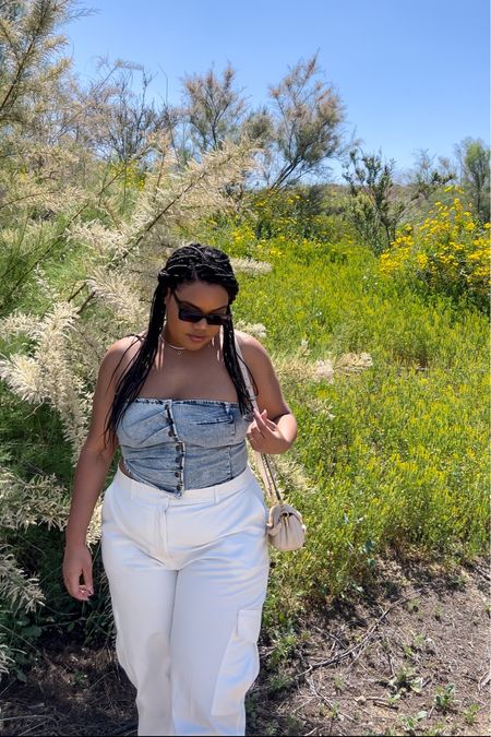 Tube tops all spring and summer long 💐
Size: Top in 14 
Pants :XL
Spring tops, tube tops, spring fashion 

#LTKunder100 #LTKcurves #LTKstyletip