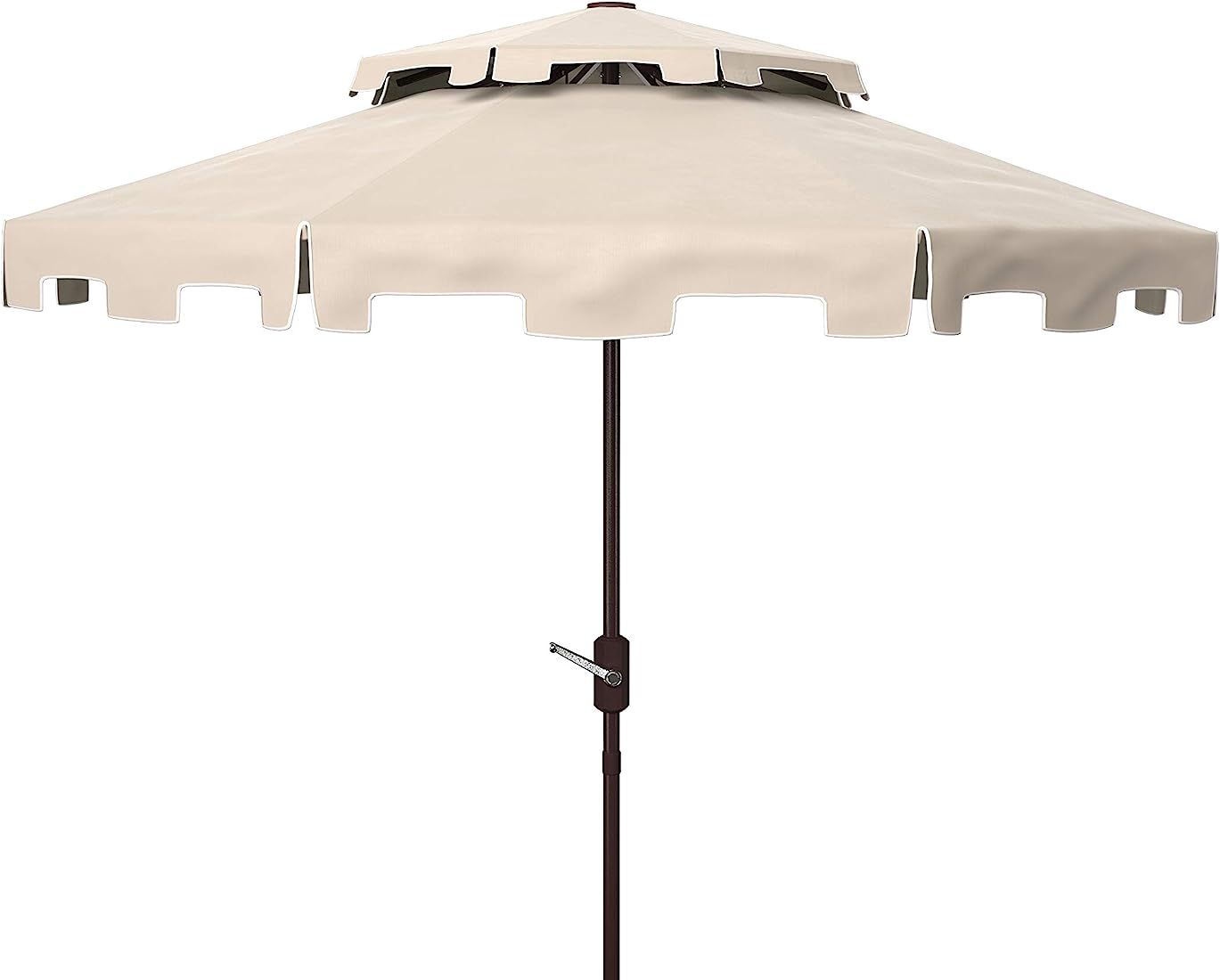 SAFAVIEH Outdoor Zimmerman 9-Foot Double Top Market UV Protected Umbrella | Amazon (US)