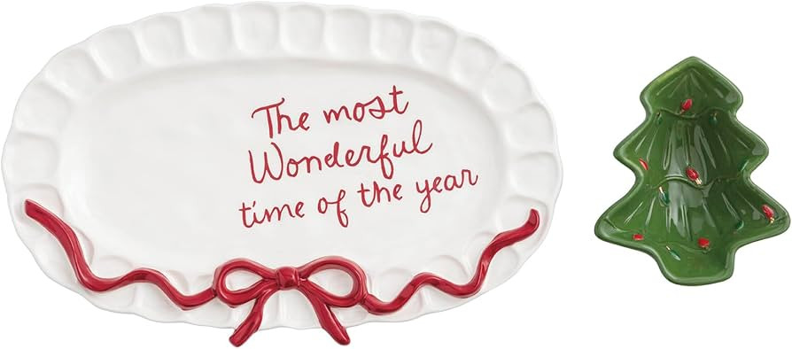 Mud Pie Christmas Wonderful Time of The Year Tray & Tidbit Set | Amazon (US)