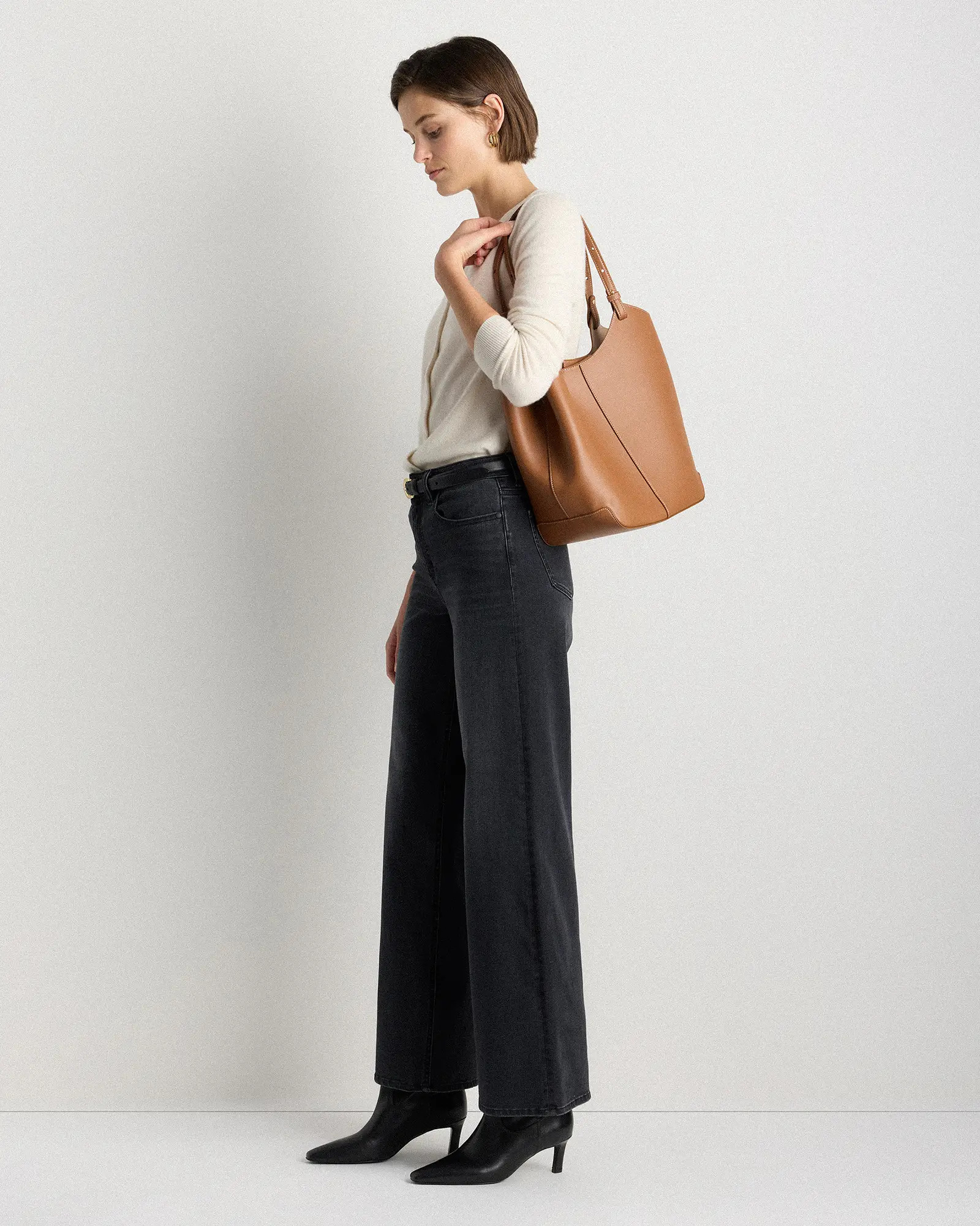 Italian Leather Trapeze Tote | Quince
