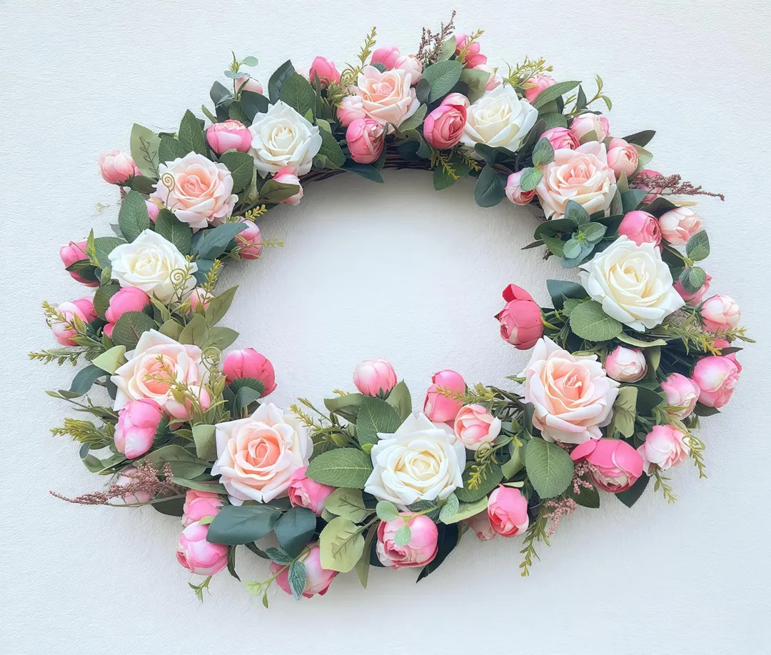 Artificial Rose Wreath: European Wedding Table Decoration | Etsy (US)