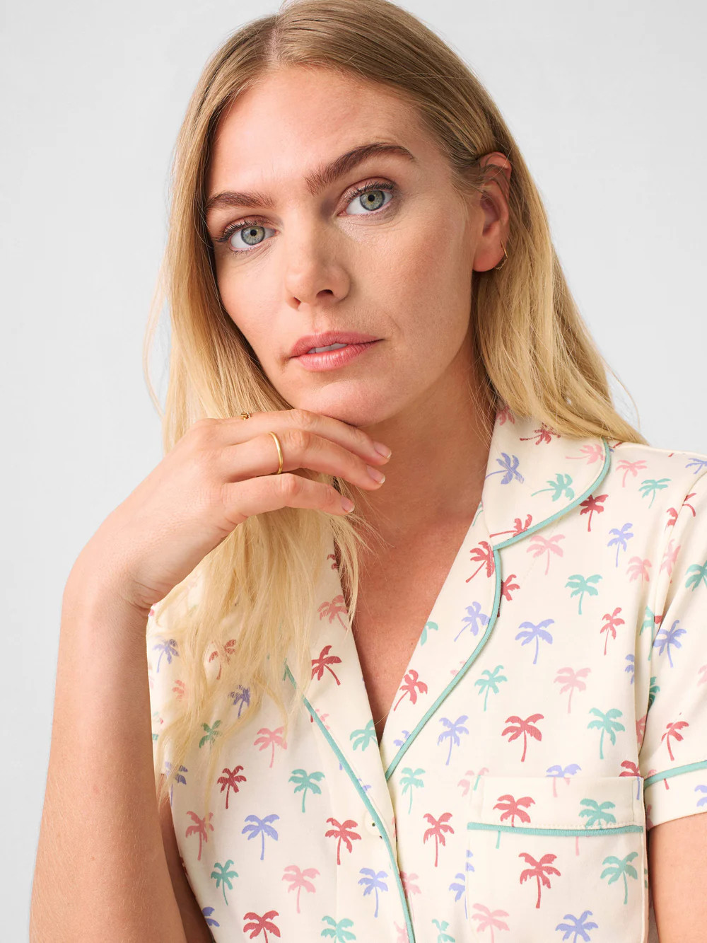 Faherty x Roller Rabbit Multi Palms Polo Pajamas | Faherty