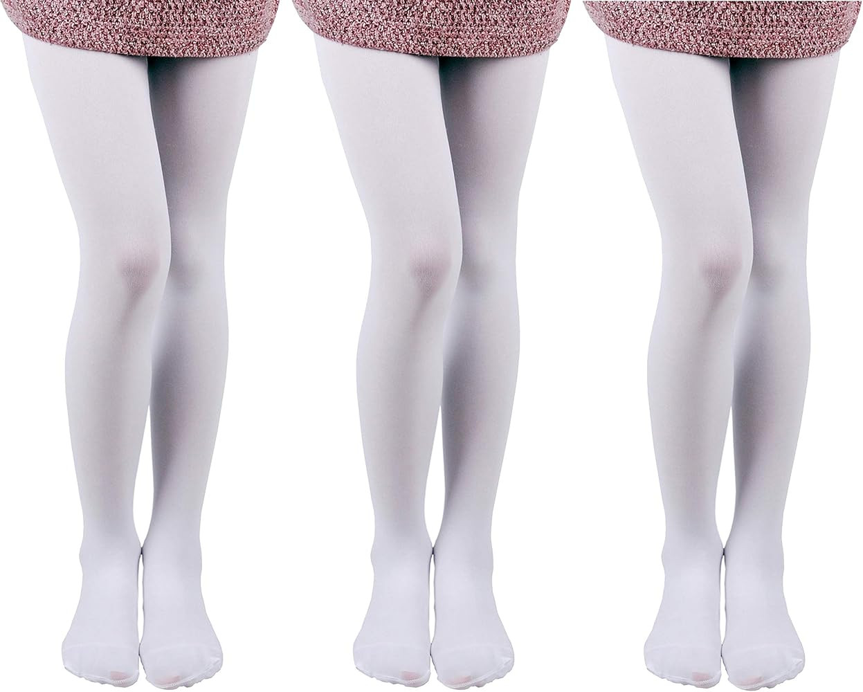 EVERSWE 3 Pairs Pack Girls Microfiber Tights Multiple Colors | Amazon (US)