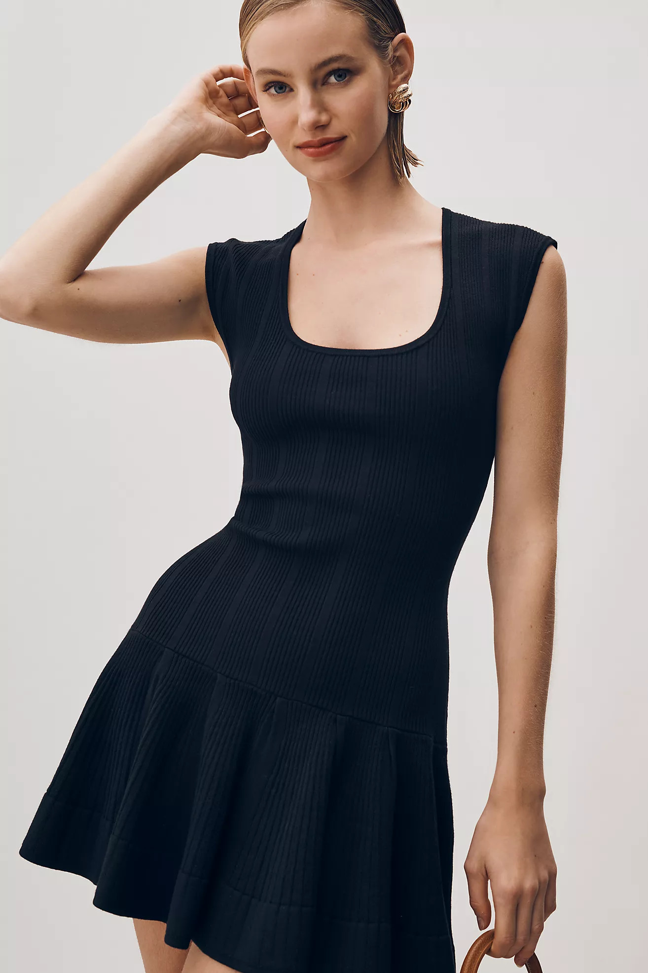 The Beca Ribbed Sweater Fit & Flare Mini Dress by Maeve | Anthropologie (US)