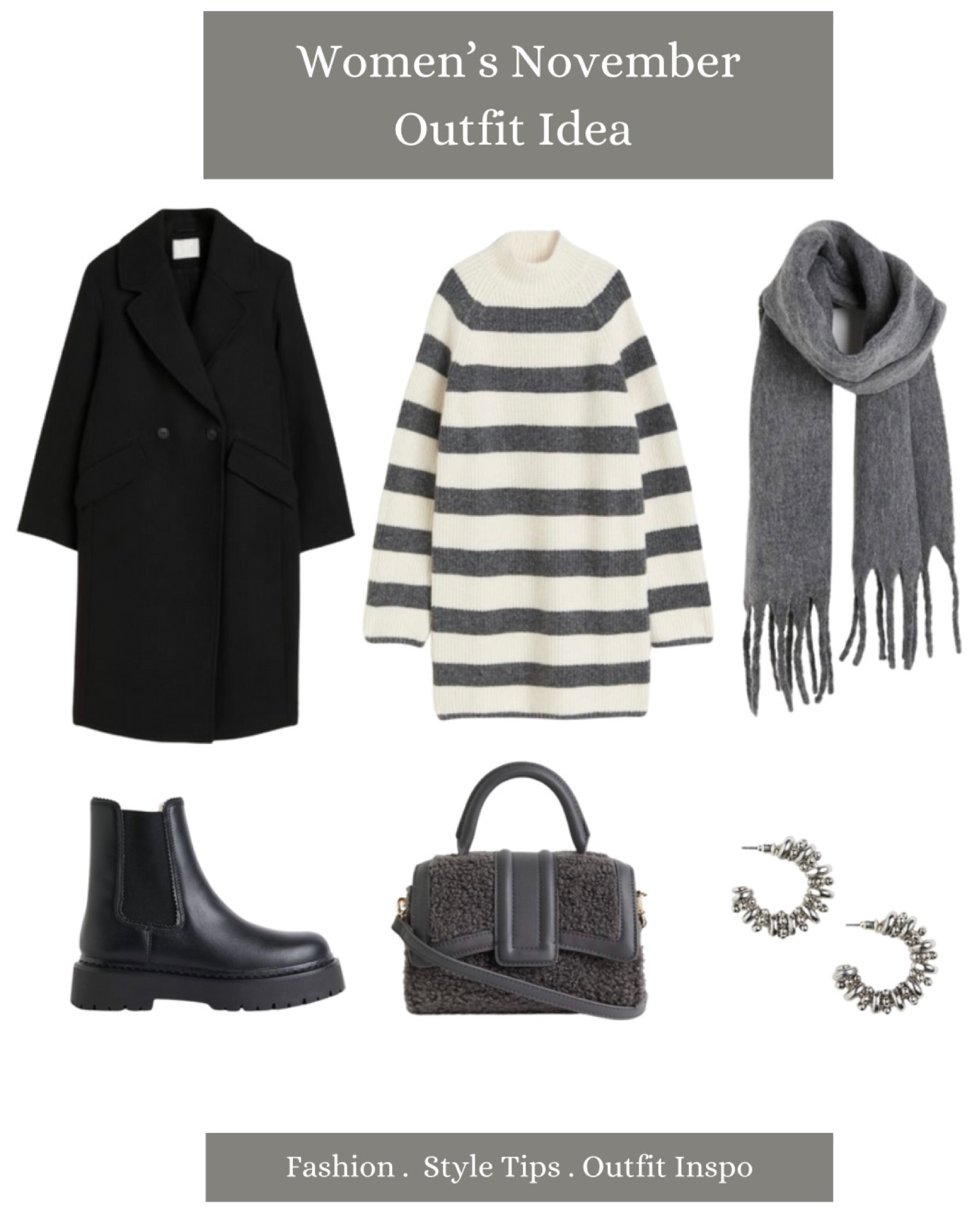 Women’s November Outfit Idea 🩶 

#winter #winterfashion #novemberoutfit #fashion #ootd #ootdfashion #h&m #blackboots #jumperdress #earrings #blackcoat #style #styleoftheday #stylefashion #fashiontrend #fashiontips  

#LTKstyletip #LTKU #LTKitbag