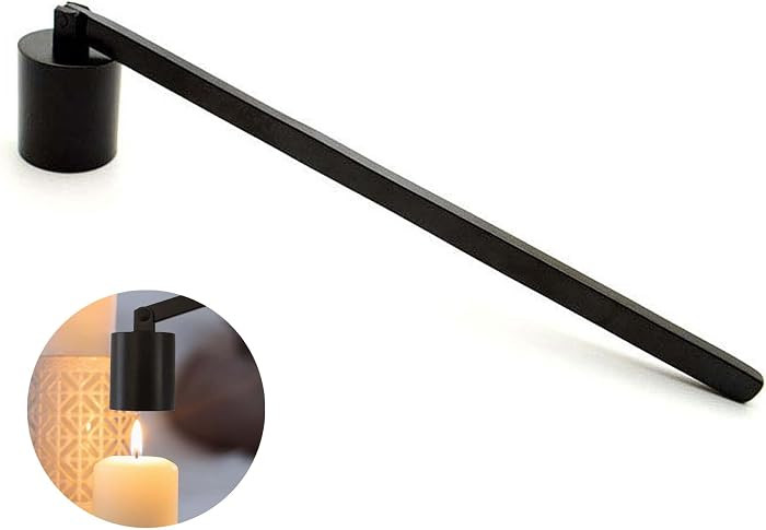 JHZABPO Candle Snuffer, Candle Snuffer Extinguisher with Long Handle, Black Stainless Steel Wick Flame Snuffer for Putting Out Candle Flame Safely | Amazon (US)