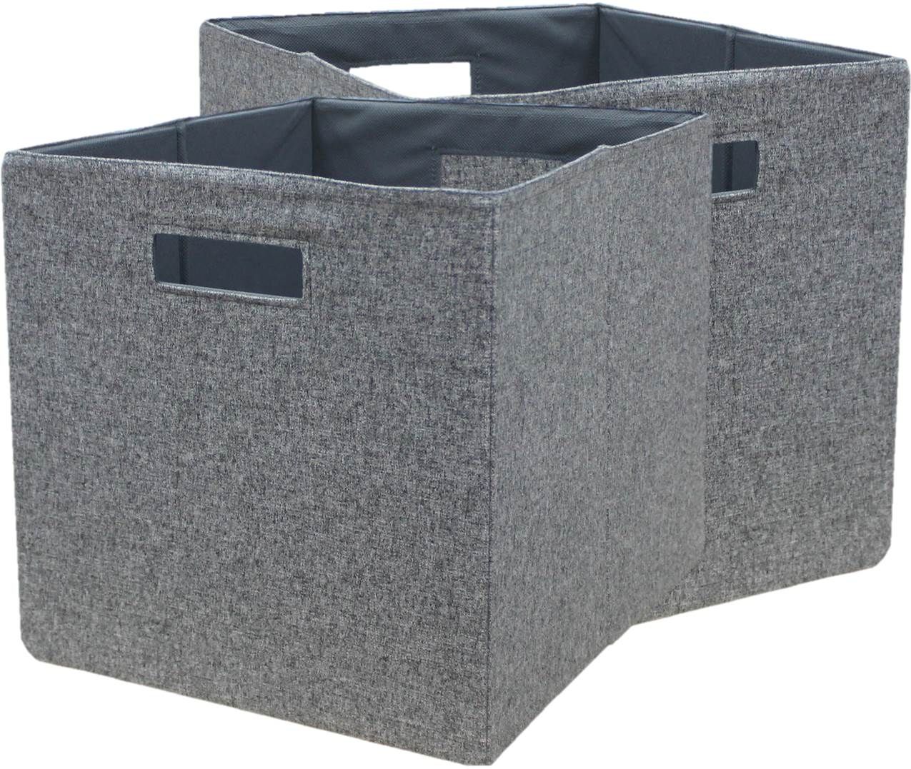 Better Homes & Gardens Fabric Cube Storage Bins (12.75" x 12.75"), Set of 2, Gray | Walmart (US)