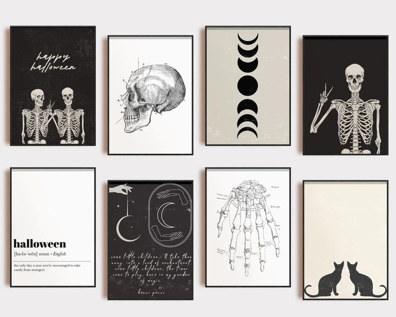 Halloween Art Mega Bundle Set  Set of 16 PRINTABLES  | Etsy | Etsy (US)