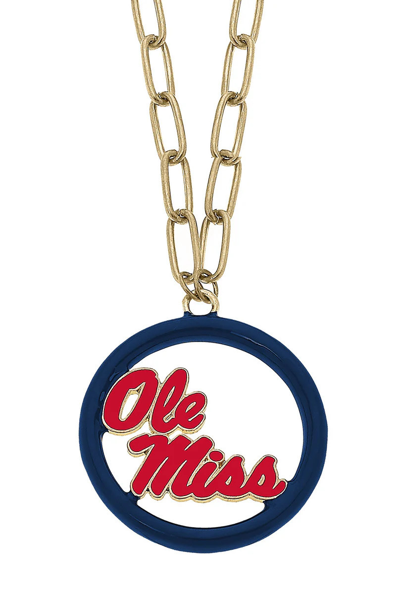 Ole Miss Rebels Logo Enamel Medallion 32" Necklace | CANVAS