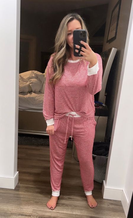 So many questions about these jammies, so leaving them linked here! I have an entire drawer full of mix & match from this brand because they are the comfiest & softest ever 😍

#LTKFind #LTKunder50