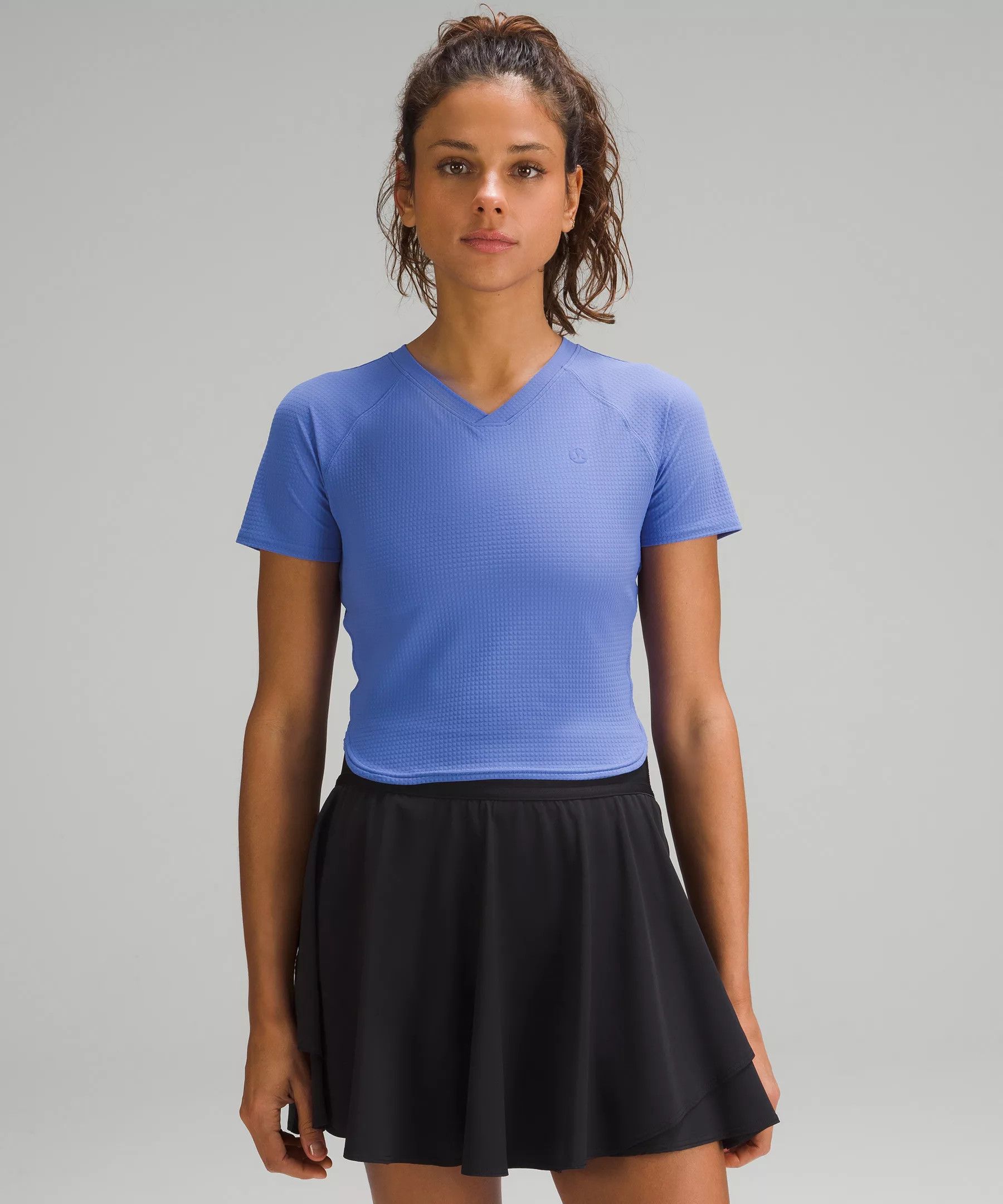 Grid-Texture Cropped Tennis Short-Sleeve Shirt | lululemon (CA)