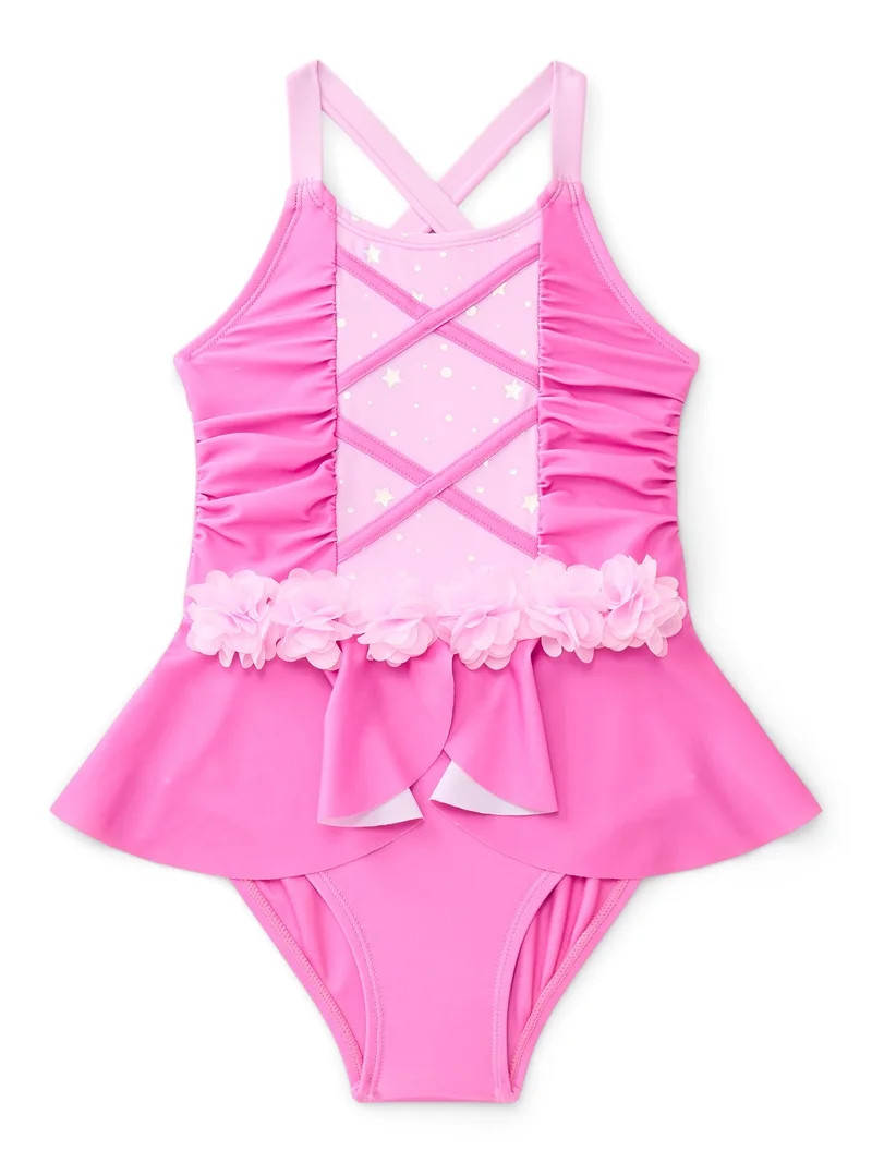Disney Princess Aurora Toddler Girls Cosplay Swimsuit with UPF50+ , Sizes 12M-5T | Walmart (US)