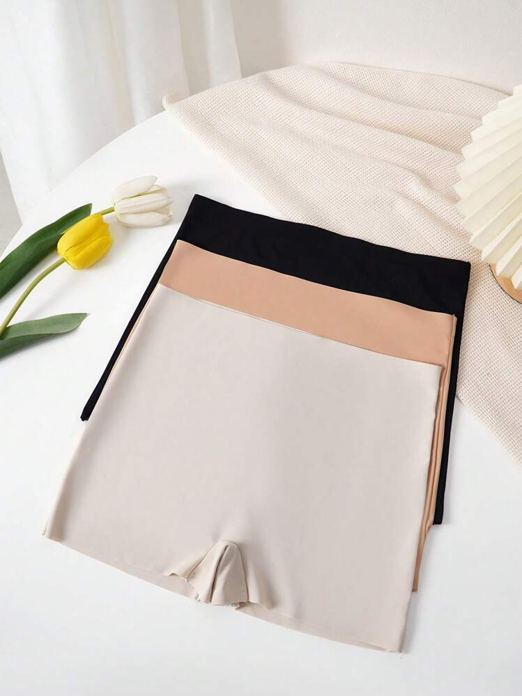 3pcs Women's Solid Antiexposure Shorts Set | SHEIN