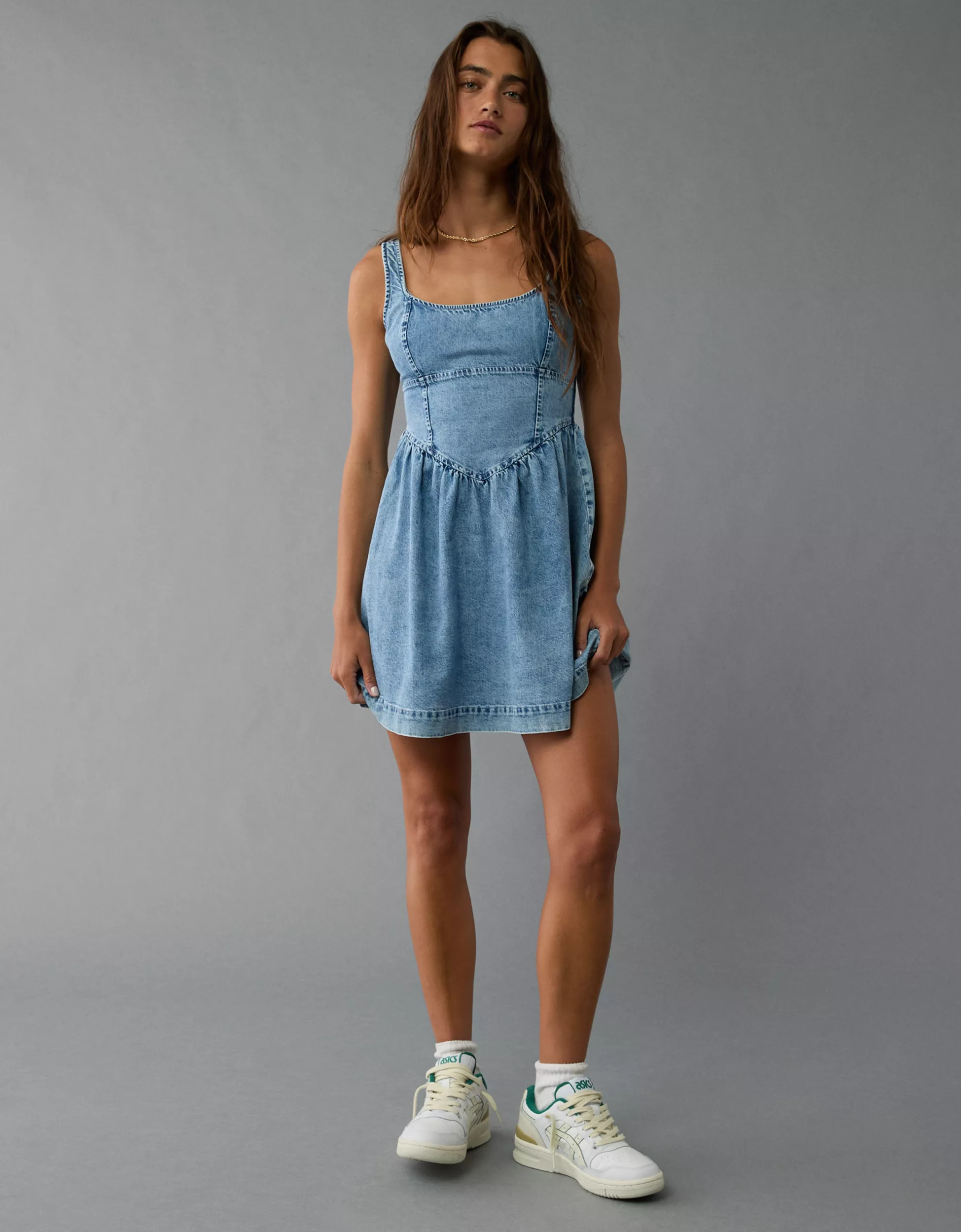 AE Denim Corset Mini Dress | American Eagle Outfitters (US & CA)
