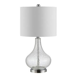 Brooks 24 in. Clear Table Lamp with White Shade | The Home Depot