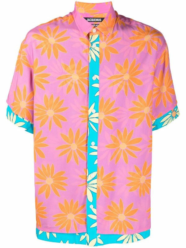 layered floral-print shirt | Farfetch Global