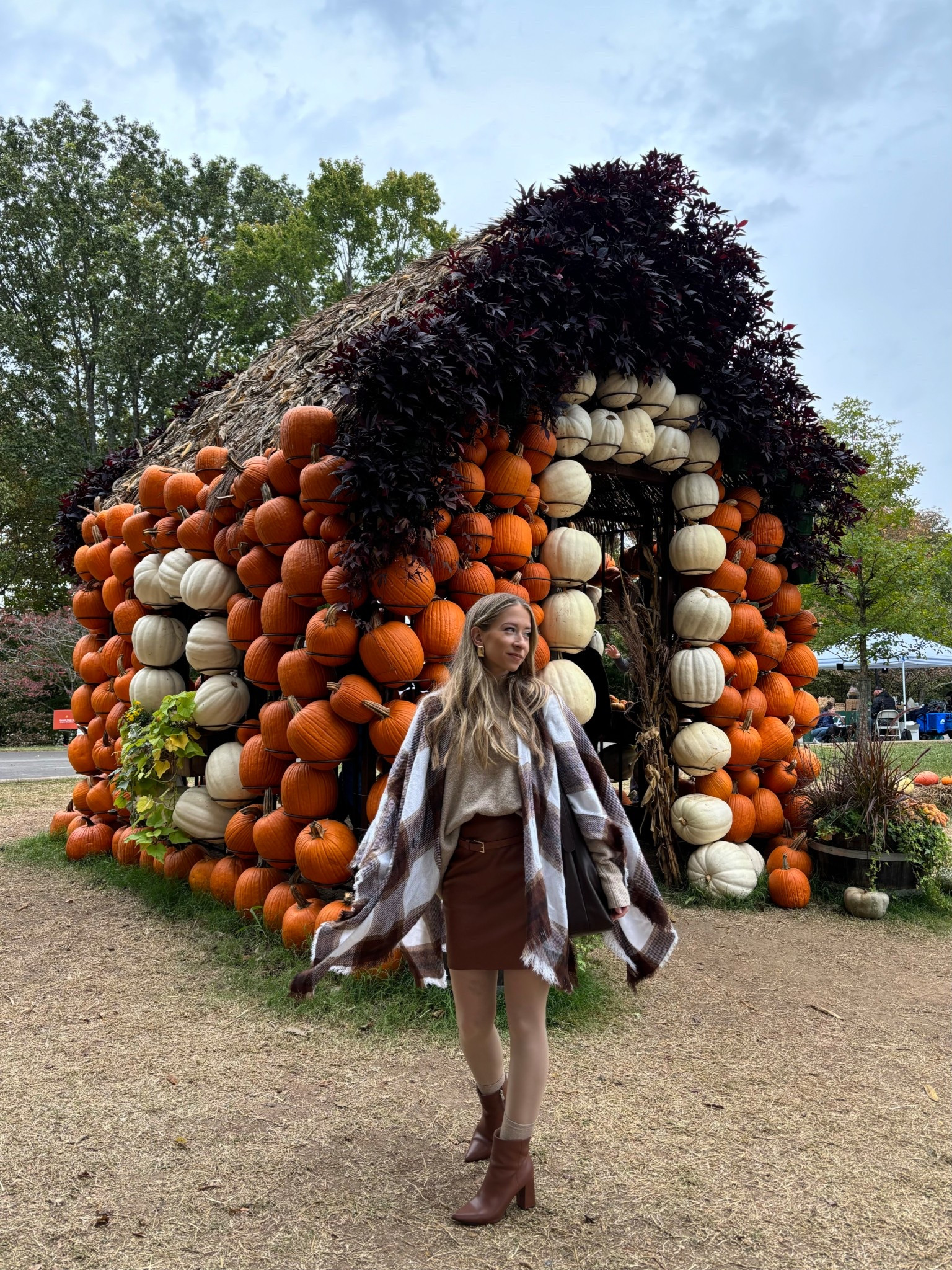 Fall layered outfit with a plaid blanket scarf and brown leather skirt🍂🤎

#LTKSeasonal #LTKStyleTip #LTKHoliday
