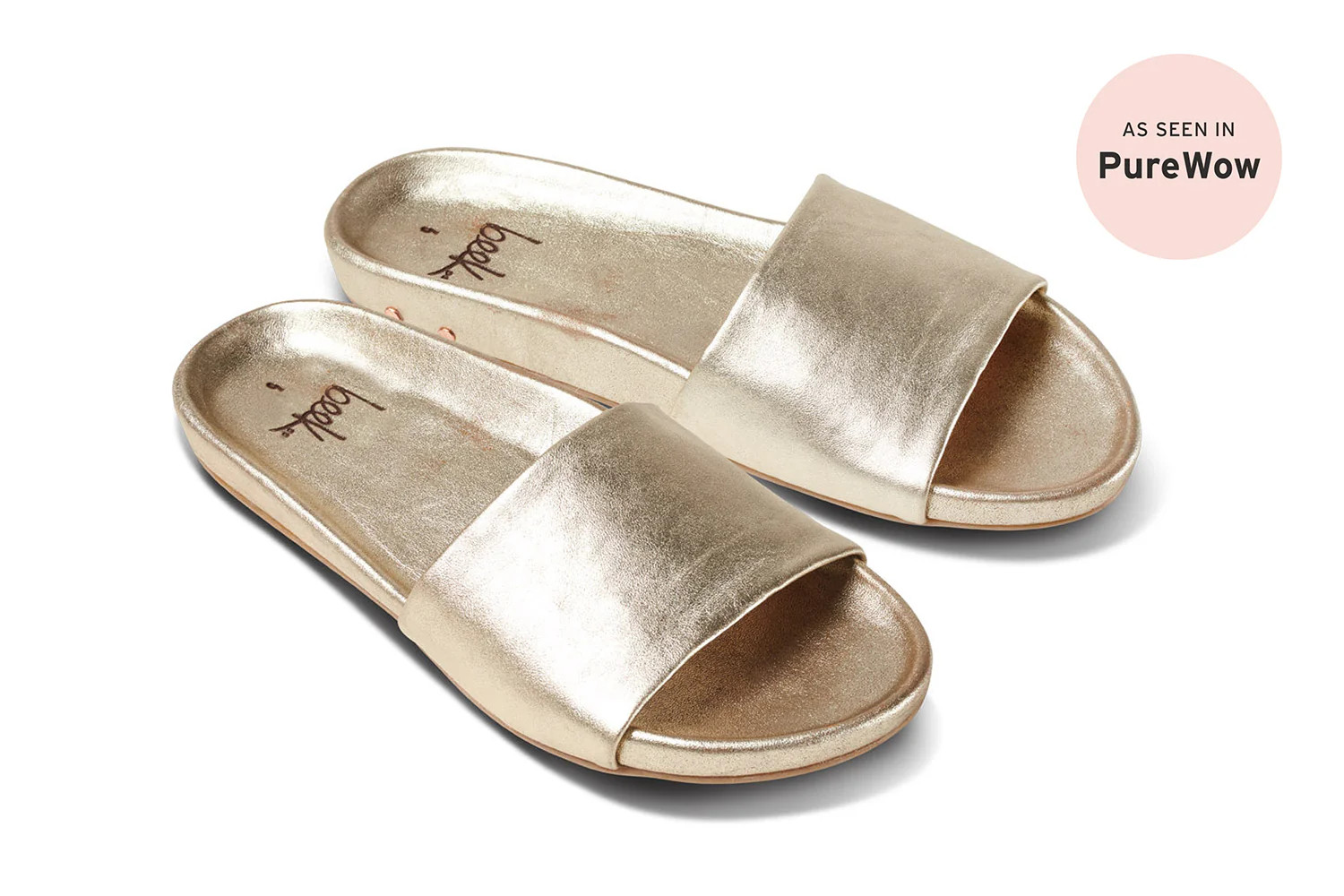 Gallito Leather Slide Sandal - Platinum | beek | beek
