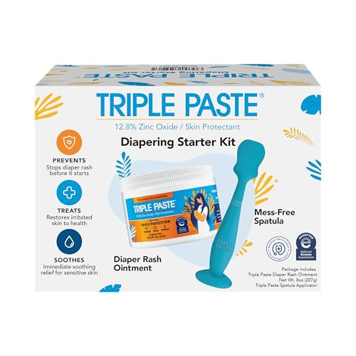 Triple Paste Diaper Rash Cream for Baby & Baby Spatula Bundle - 8 oz Zinc Oxide Ointment and Spatula Treatment, Soothe and Prevent Rash with a Pediatrician-Recommended Hypoallergenic Formula | Amazon (US)