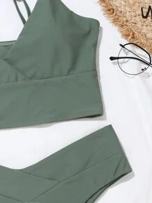 Surplice Neck Bikini Swimsuit | SHEIN