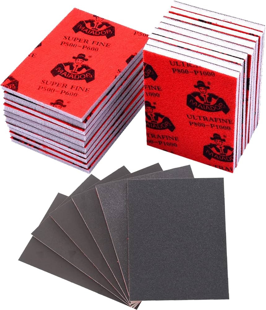 18 Pcs 320-2500 Grit Sanding Sponge, Ultra Fine Sanding Sponges Pads, Soft Foam Sand Block Wet Dr... | Amazon (US)