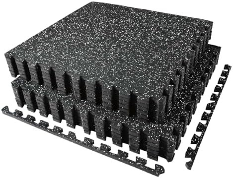 AIRHOP 0.56in Thick 48 Sq Ft Exercise Equipment Mats, 12 Tiles Upgraded Rubber Top with High Dens... | Amazon (US)