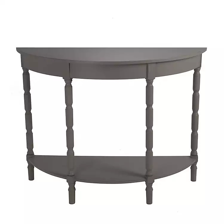 Gray Wood Half Moon Console Table | Kirkland's Home