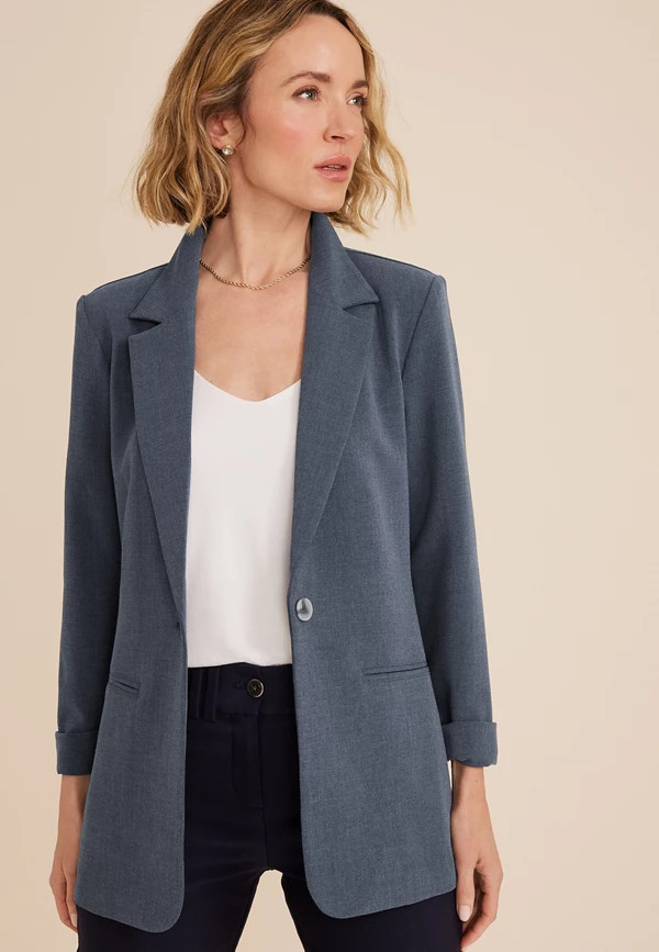 One Button Boyfriend Blazer | Maurices