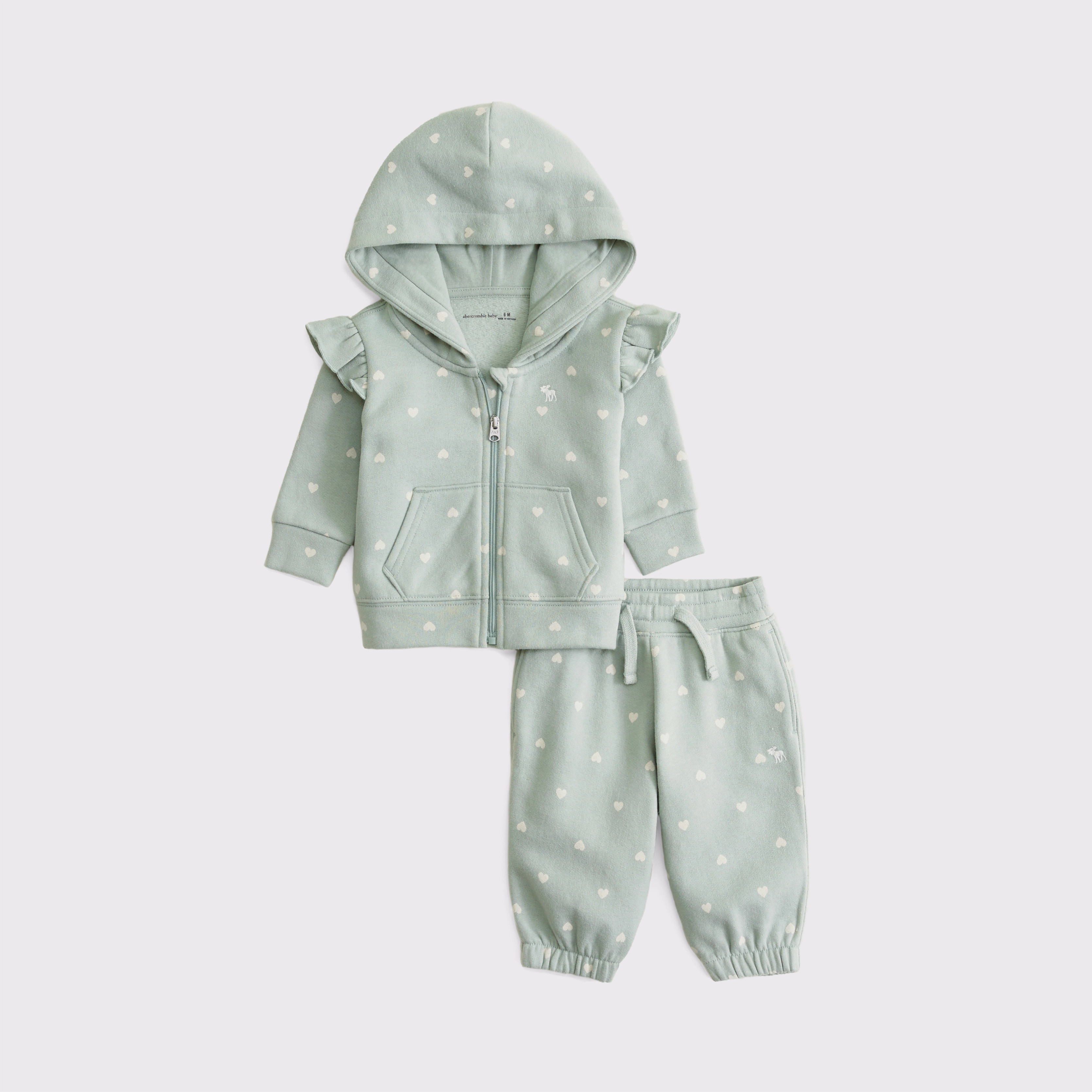 baby flutter sleeve icon full-zip hoodie set | Abercrombie & Fitch (US)