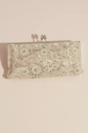 Floral Flourish Crystal Encrusted Clutch | Davids Bridal