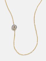 18K Gold Asymmetrical Evil Eye Necklace - Pavé Evil Eye | BaubleBar (US)