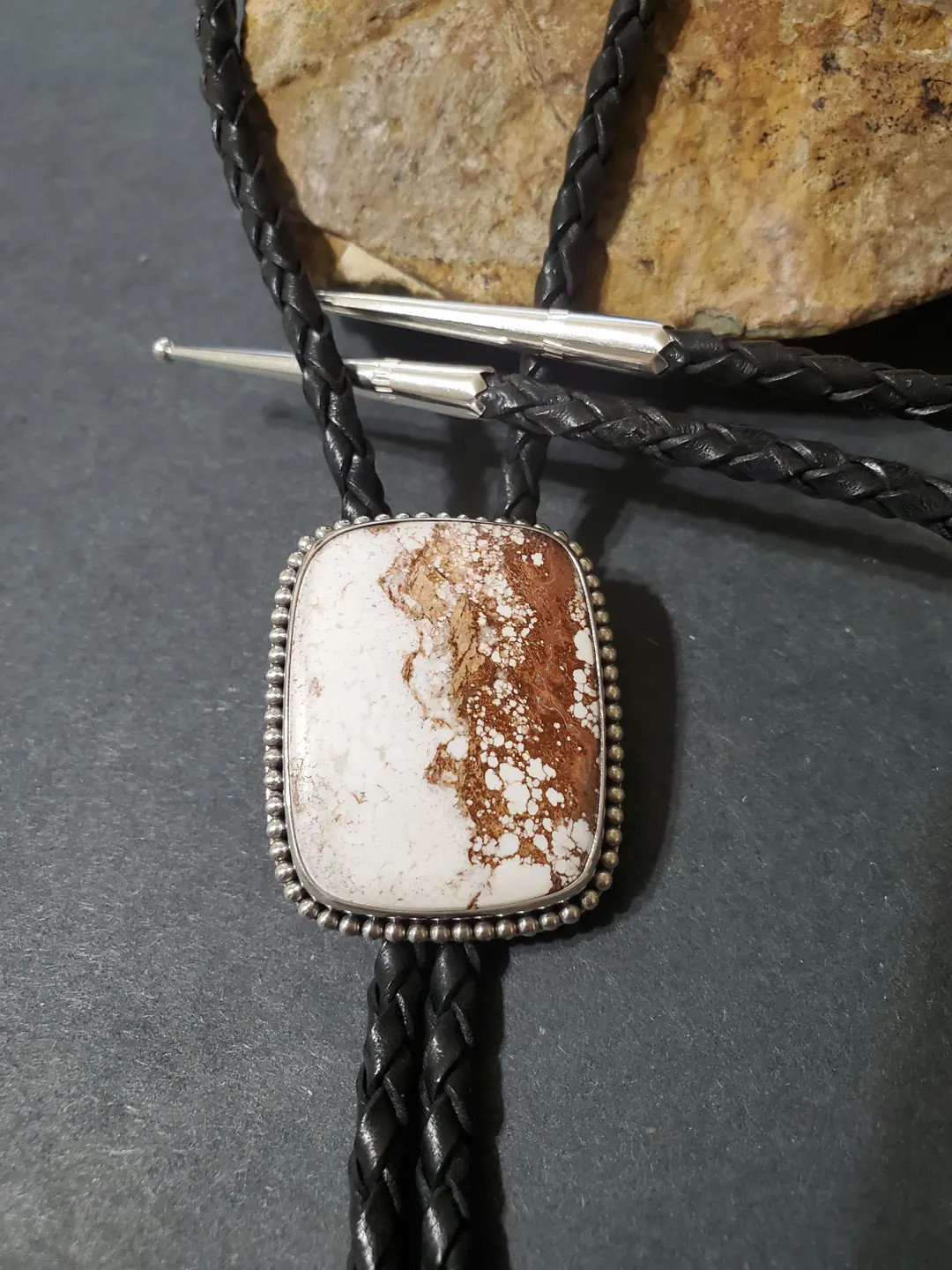 Wild Horse Bolo Tie/white Stone Bolo Tie/square Stone Crazy Horse Bolo Tie/turquoise Bolo Tie/ste... | Etsy (US)