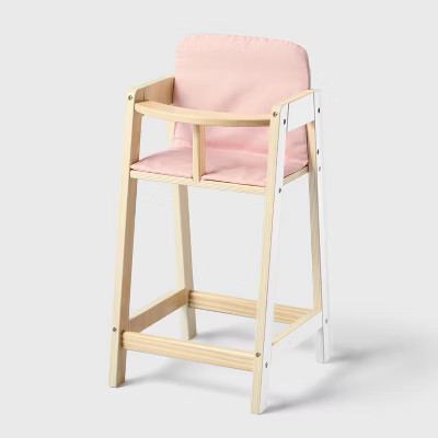 Baby Doll Wooden High Chair - Gigglescape™: Fits All Doll Sizes, 2-Piece Set, Wood Material, Baby & Infant Theme | Target