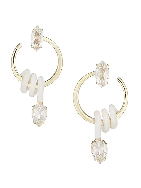 Baby Curl Vine Goldtone Sterling Silver, Enamel & Rock Crystal Drop Earrings | Saks Fifth Avenue